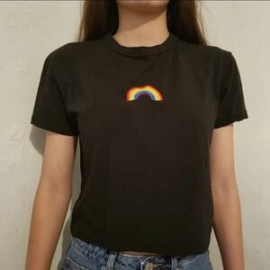 Love Streak Rainbow Pride T-Shirt Size XS Black